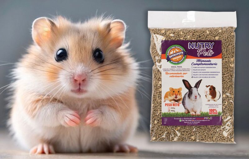 Pallets de alfalfa con hojuelas de avena - nutrypets - hamsters
